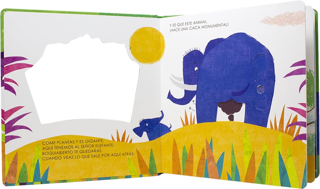 El libro de la caca. ¡Los animales no usan pañales!: Libro de cartón con mecanismos (Libros con meca