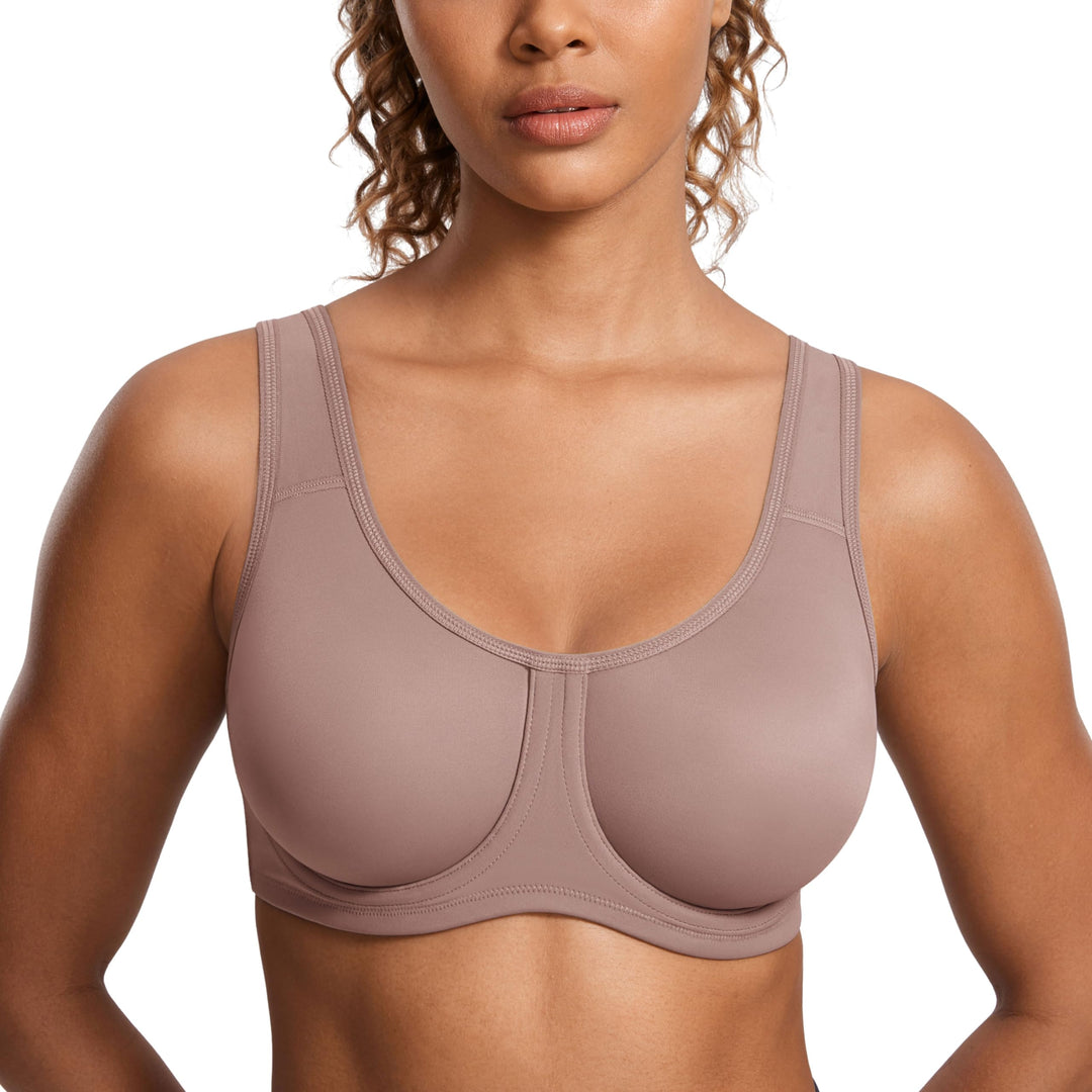 SYROKAN Damen Starker Halt Sports BH Grosse Brüste mit Bügel für Grosse Grössen | mit Bügel, Grosse