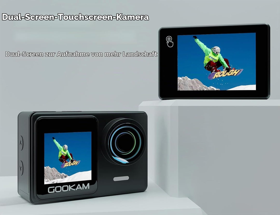 GO7 Action Cam 4K Dual Touchscreen Unterwasserkamera 40M mit 2.4G Fernbedienung EIS Anti-Shake 170°