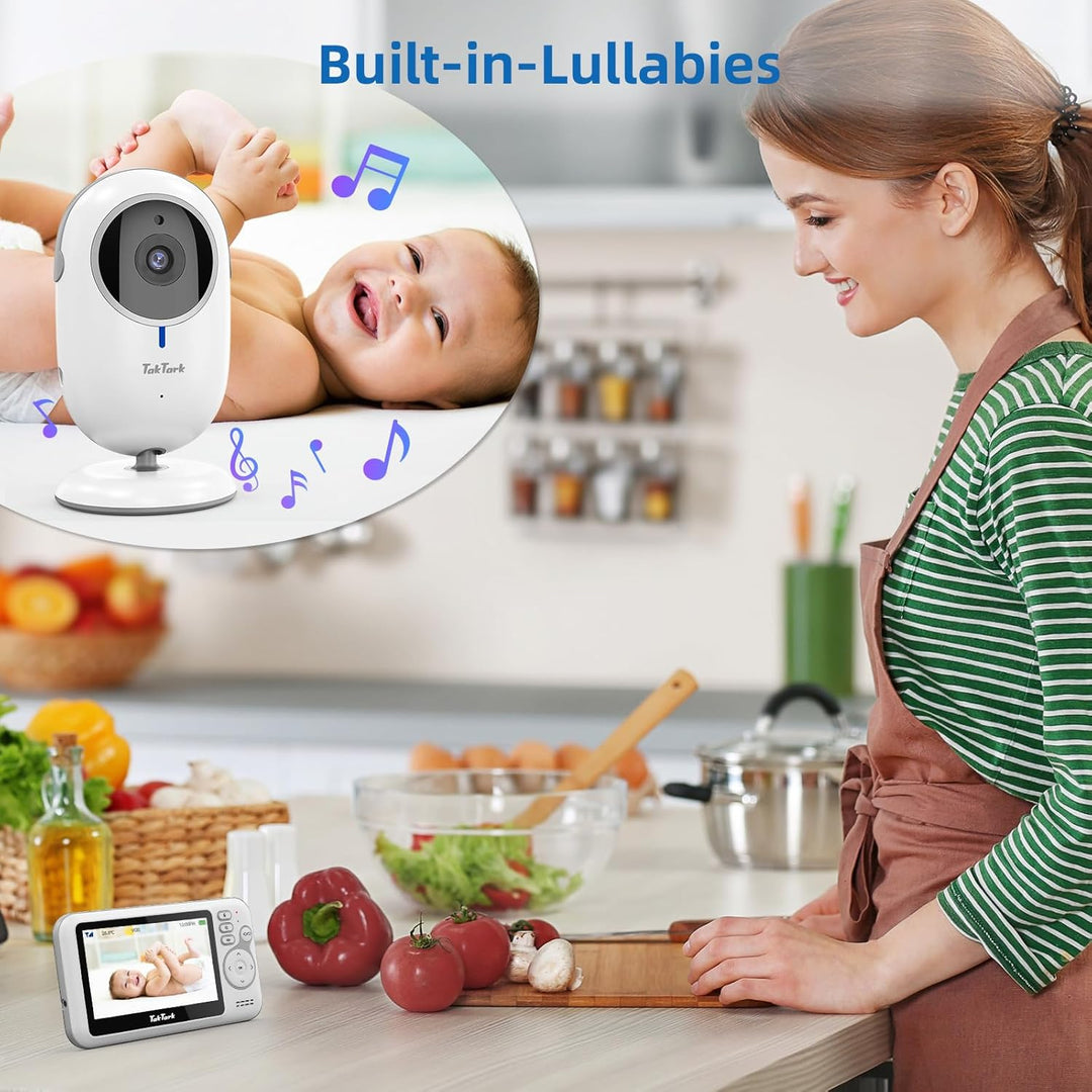 TakTark Babyphone mit Kamera, 4.3'' Video Baby Monitor, Babyphone Babyfon mit Kamera und Audio mit V