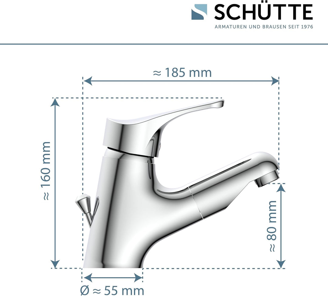 ATTICA 22150 Waschtischarmatur Bad, Wasserhahn mit Haarbrause, Badarmatur mit ausziehbarer Brause zu