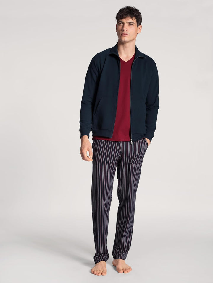 CALIDA Remix Basic Sleep Hose Herren, 100% Baumwolle, mit Seitentaschen 52-54 Tall Rumba Red, 52-54