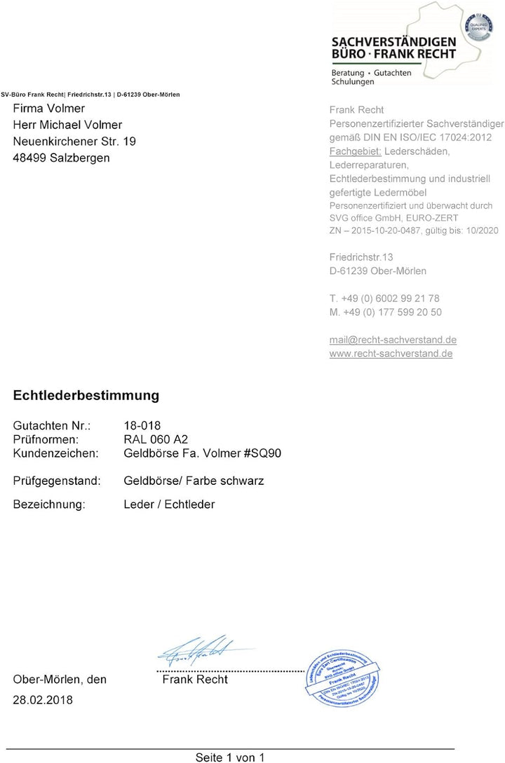 Fa.Volmer ® Leder Geldbörse Herren - extra-stabile Doppelnaht - 9 Fächer für Kreditkarten - Querform