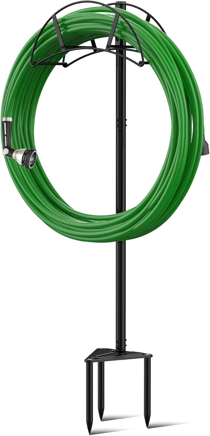 Meykwod Gartenschlauchständer, Schlauchaufhänger freistehend, Wasserschlauchhalter, im Boden, robust