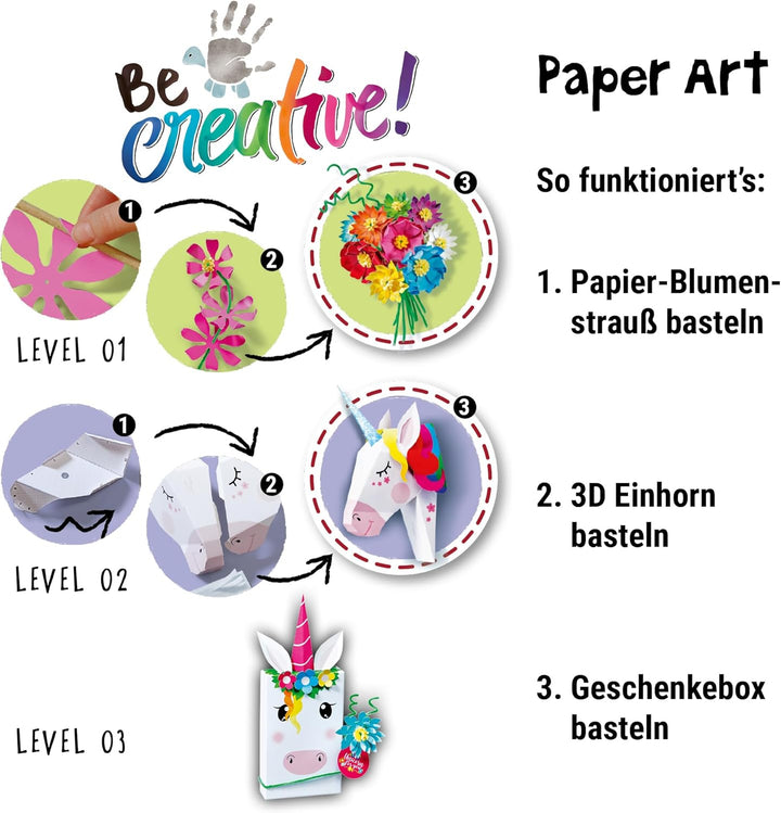 Ravensburger 23541 BeCreative Paper Art Einhörner, DIY für Kinder ab 6 Jahren