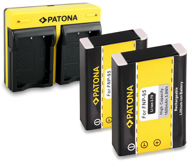 PATONA Dual Lader mit 2X Akku NP-95 Kompatibel mit Fuji FinePix F30 F31fd Real 3D W1 X100 X-S1