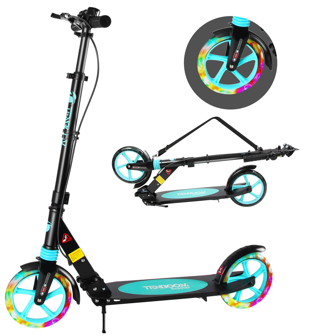 TENBOOM Roller Kinder 10 Jahre, Aluminium Tretroller klappbar Cityroller Höhenverstellbar, Roller Ki