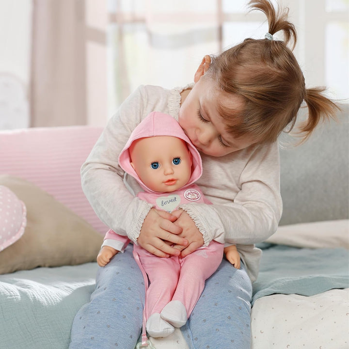 Baby Annabell Hannah Spiel mit mir, Babypuppe mit 5 Funktionen, weichem Stoffkörper und Accessoires,