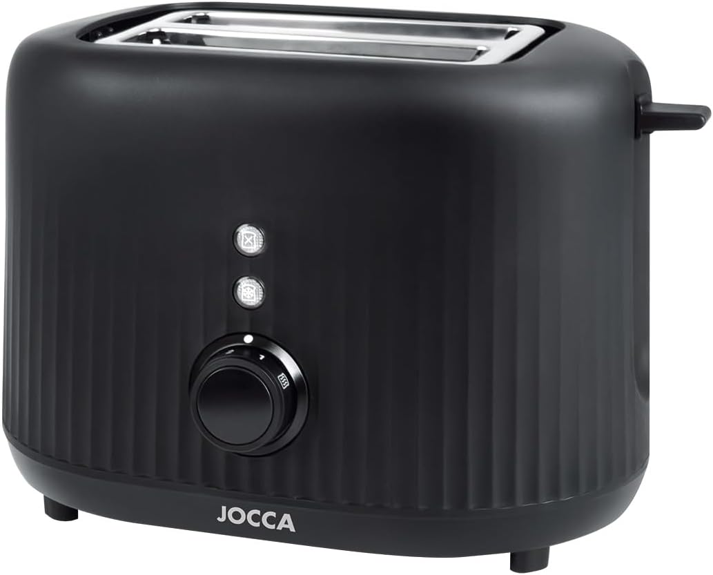 Jocca Toaster für 2 Scheiben, Doppelschlitz, 10 x 10 cm, 7 Bräunungsstufen, Aufwärmfunktion, Abbrech