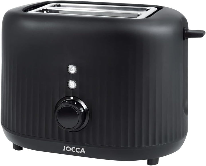Jocca Toaster für 2 Scheiben, Doppelschlitz, 10 x 10 cm, 7 Bräunungsstufen, Aufwärmfunktion, Abbrech