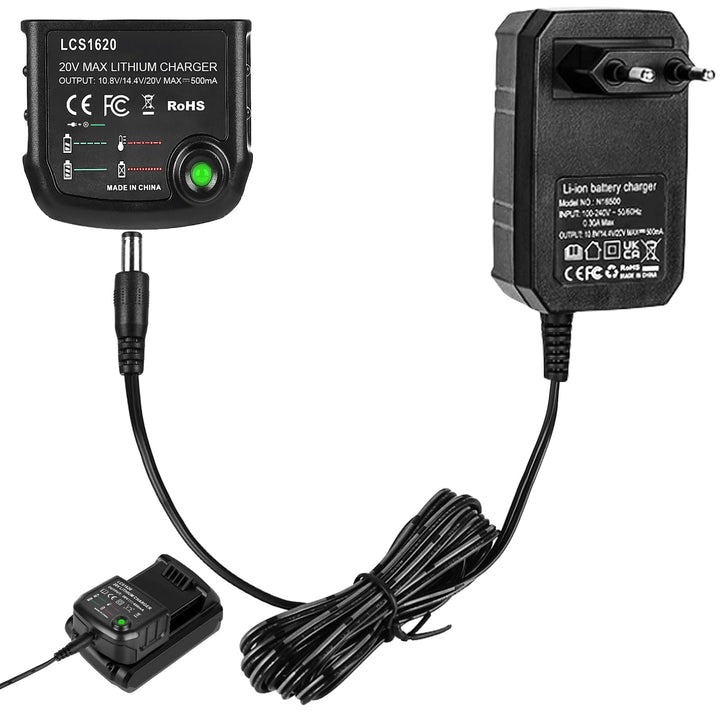 Ladegerät Lithium 18V/20V, Ladegerät Kompatibel mit Black & Decker, 18V/20V Lithium-Akku Ladegerät f