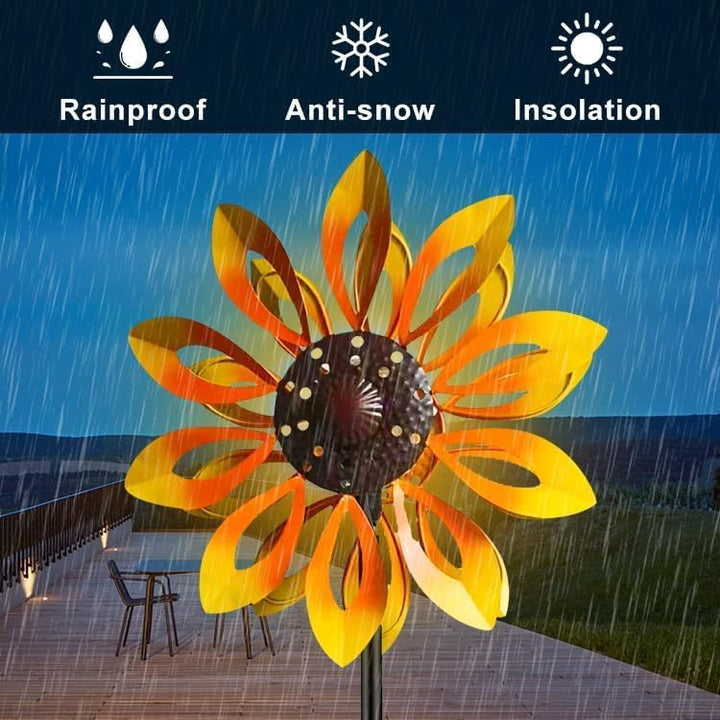 Windspinner Gartendekoration mit Solarlicht, Metall, Kupfer/Bronze, Doppeldrehrichtung 8\"W x 12\"H,