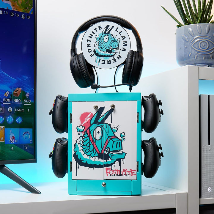 Numskull Offizieller Fortnite Gaming-Schrank Controller-Halter &amp; Headset-Ständer für PS5, Xbox Serie