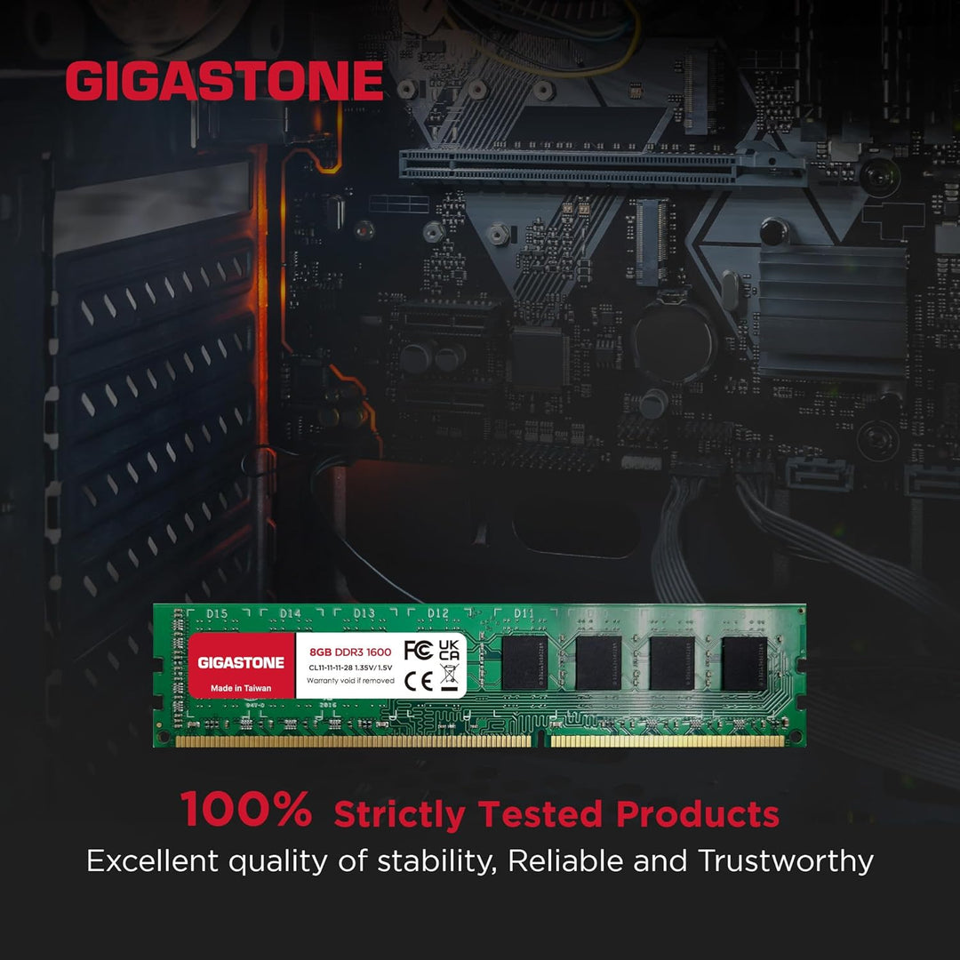 【DDR3 RAM】 GIGASTONE 64GB Kit (8x8GB) DDR3/DDR3L 1600MHz (1333MHz) PC3-12800 (PC3-10600) CL11 1.35V/