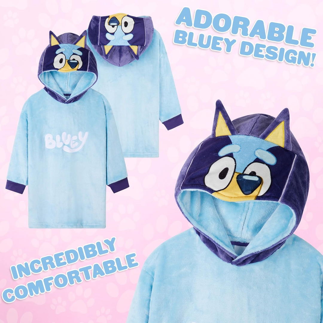 BlueY Mädchen Oversized Hoodie Decke, Fleece Pullover Kuscheldecke mit Kapuze - Geschenke für Kinder
