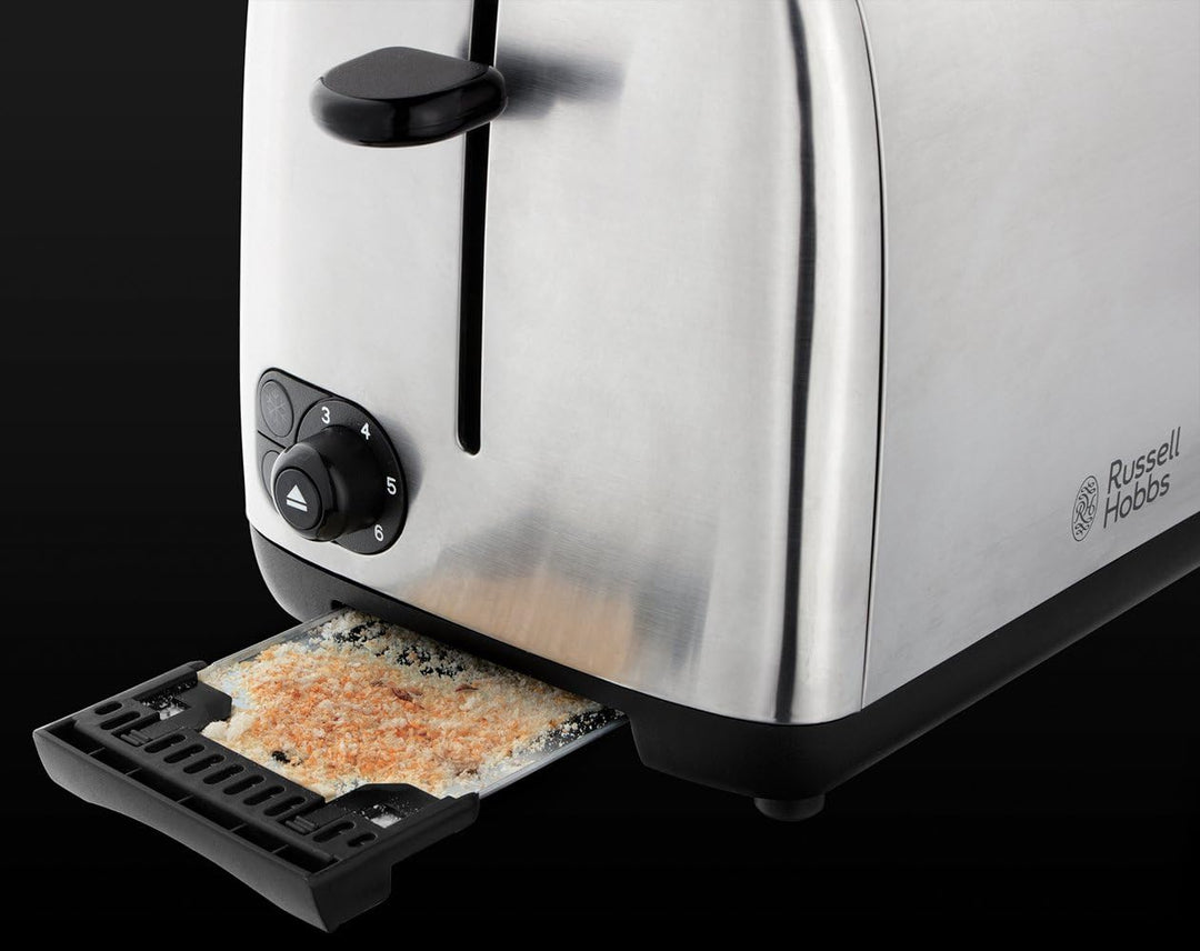 Russell Hobbs Toaster [für 2 Scheiben] Adventure Edelstahl (extra breite Toastschlitze, inkl. Brötch