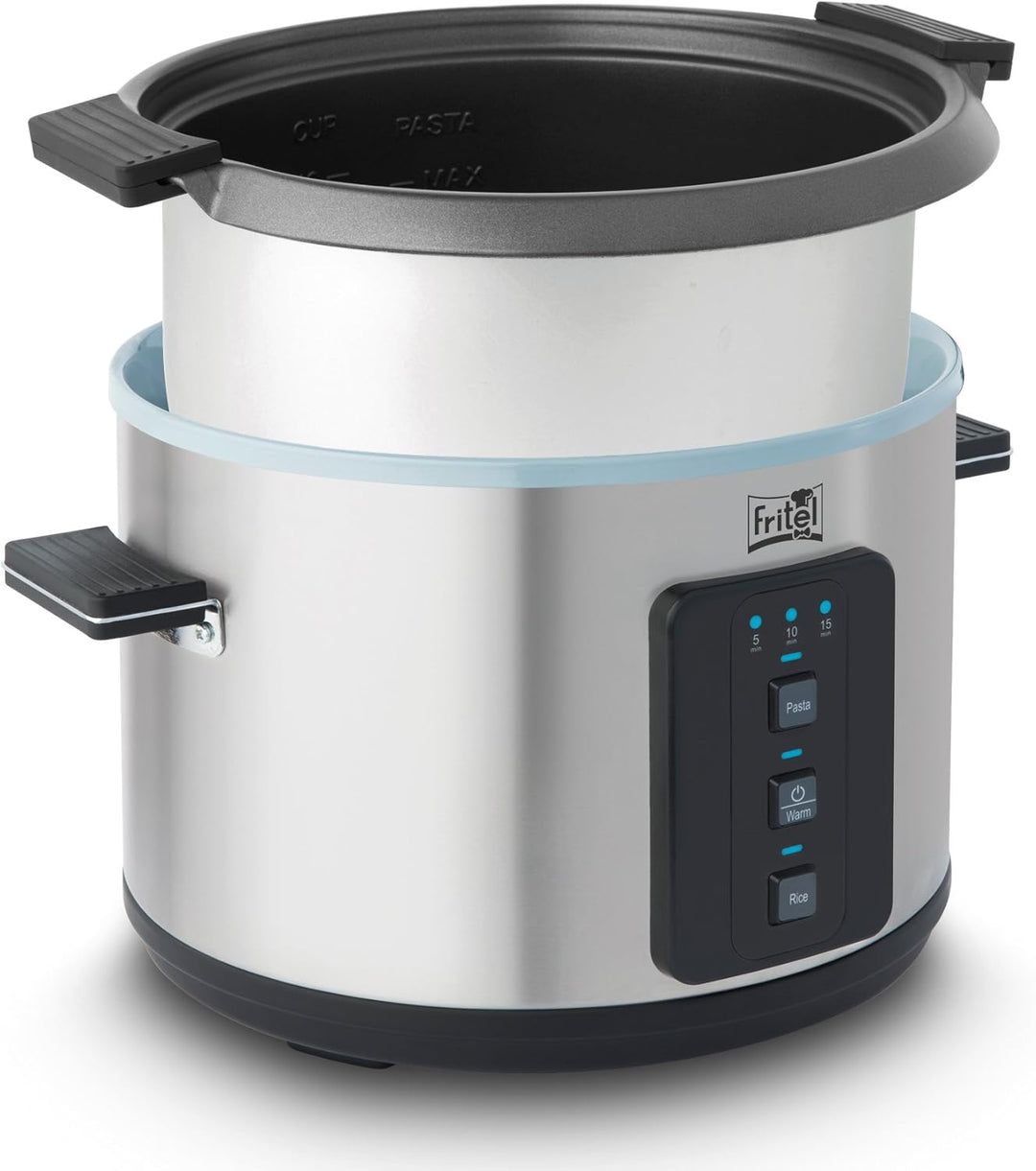 FRITEL Pasta - Reiskocher RC 1377 - Elektrischer Wasserkocher/Dampfgarer - 6 l - 1100 W - 3 Funktion