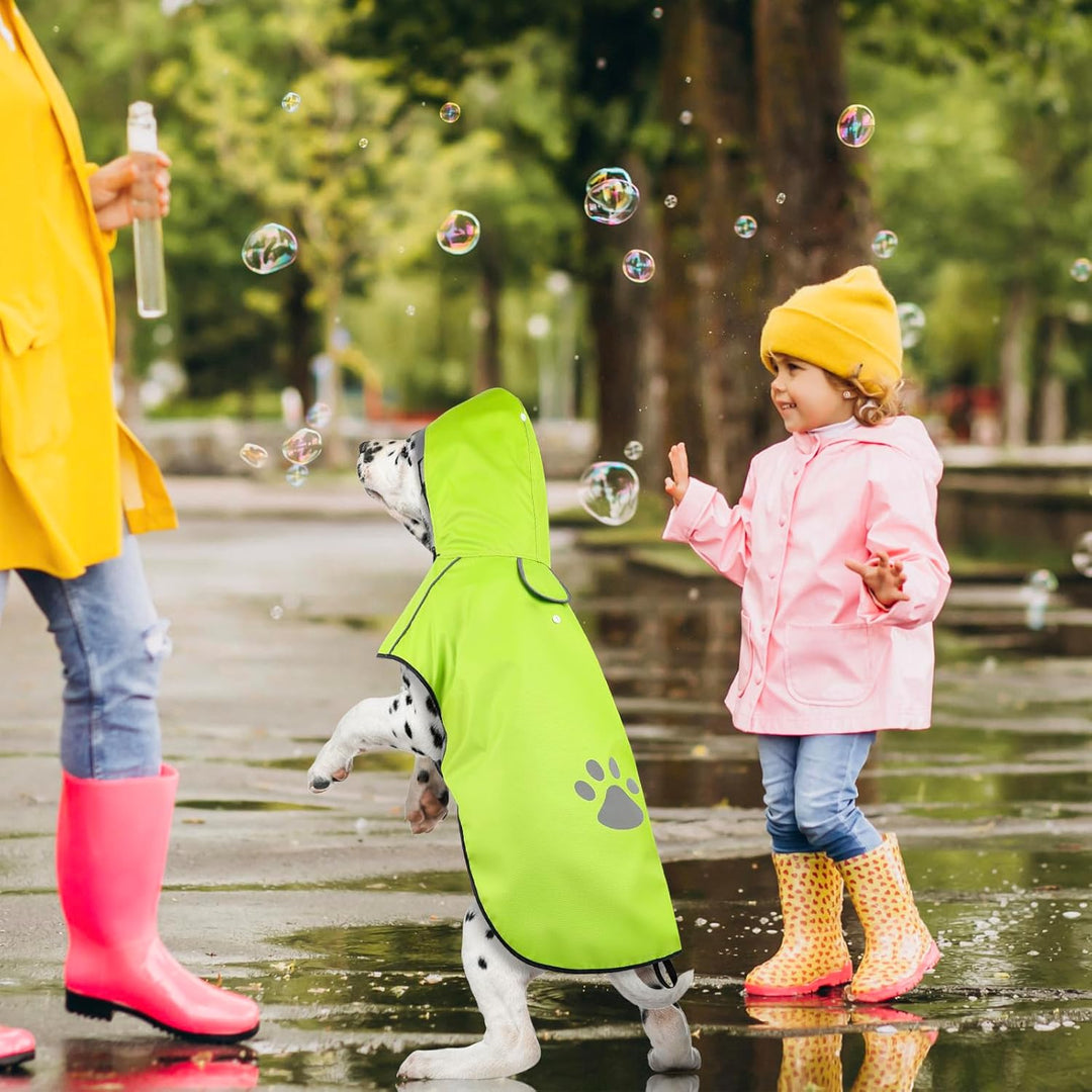 Regenmantel für Hunde - Reflektierender Hunderegenmantel, Wasserdicht, Verstellbare Regenjacken mit