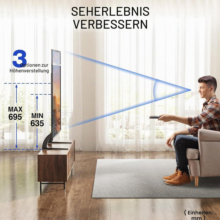 RFIVER Universal TV Standfüsse Füsse Fernseher Beine für 20-65 Zoll Flach Curved TV Ständer Standfus