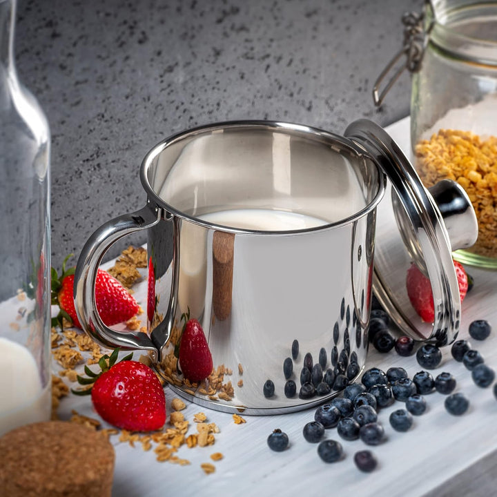 KADAX Edelstahltopf mit Glasdeckel, 1,2L Kochtopf Induktion mit Griff, Milchtopf, Deckel mit Dampflo