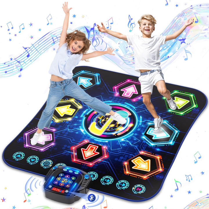 Tanzmatte für Kinder ab 3-12 Jahre, 2025 Musikmatte mit 8 LED-Lichtern&Bluetooth,Tanzmatte für mädch