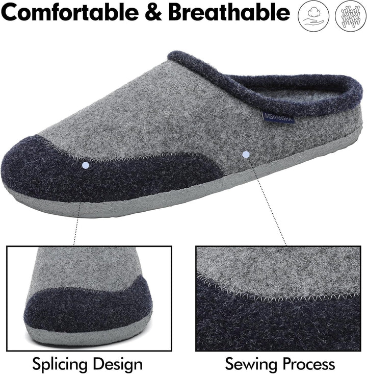 Mishansha Filz Hausschuhe Winter Bequem Filzpantoffeln für Damen Herren Gr.36-48 36 EU Ägyptisch Bla