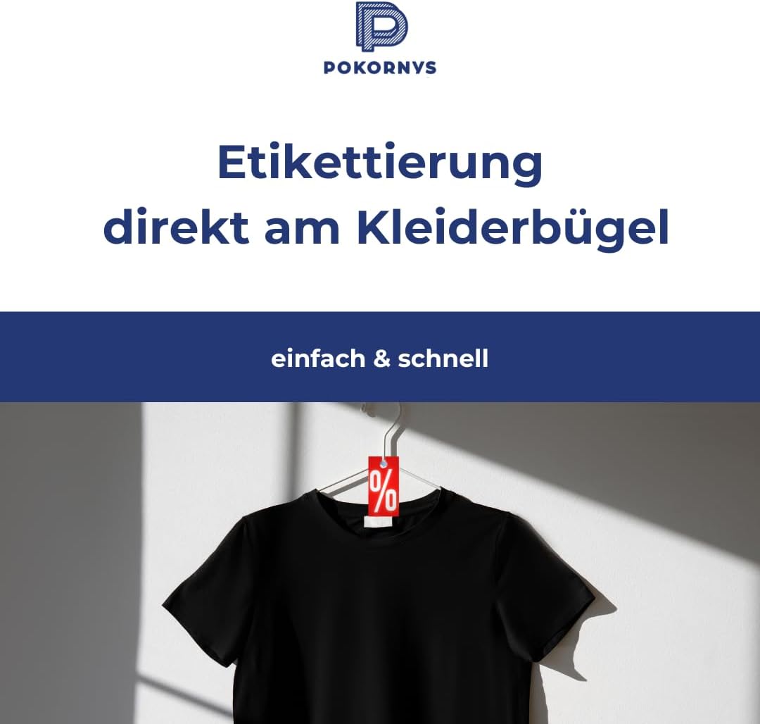 POKORNYS – 100 rote Aktionsetiketten (95 x 115 mm) "%" mit Loch I Kleiderbügelhänger I Sale Etikette