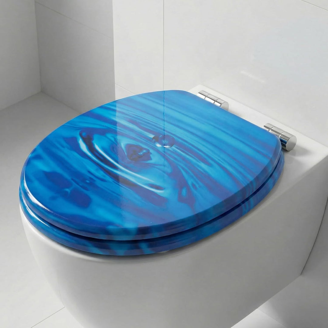 SINOBATH WC Sitz Mit Absenkautomatik,Hochwertige Und Stabile Antibakterieller Toiletten, MDF Holzker