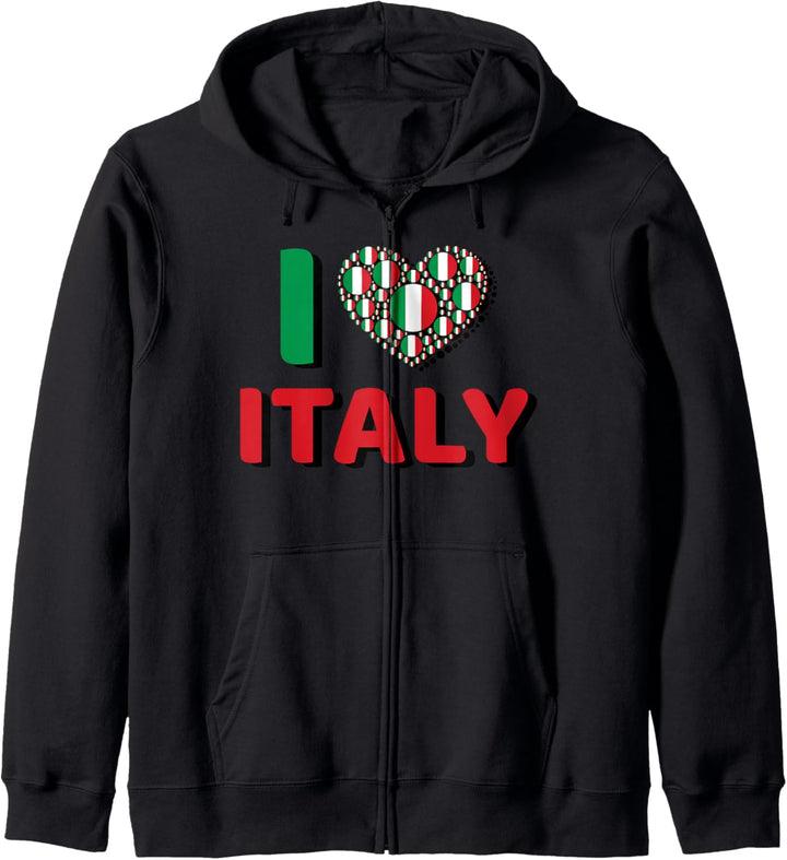 I love Italy T-Shirt Herz Flagge Tee Kapuzenjacke