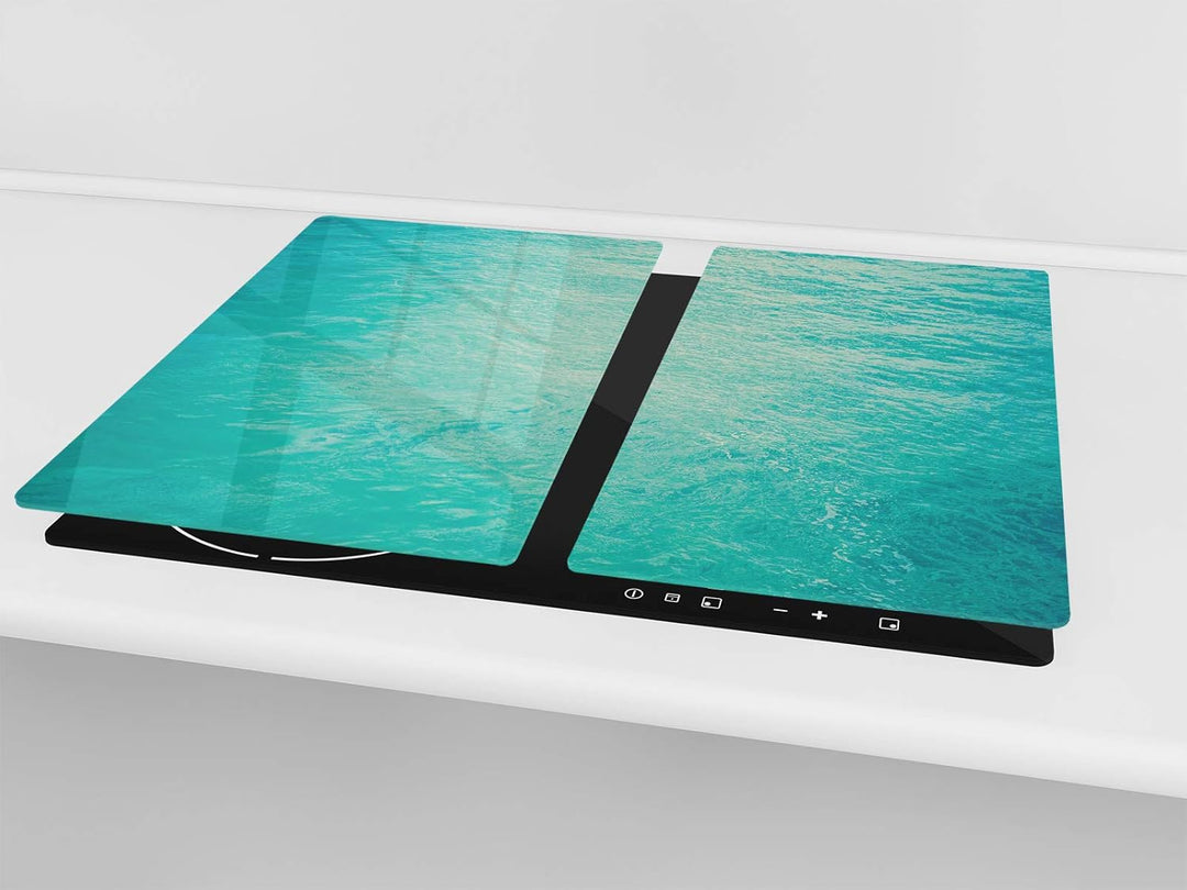 Küchenbrett aus Hartglas und Induktionskochplattenabdeckung – Schneideplatten SINGLE mit 60 x 52 cm