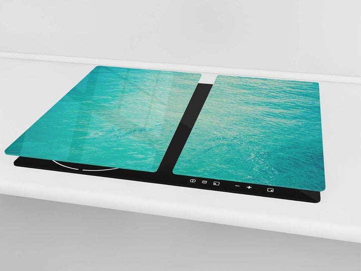Küchenbrett aus Hartglas und Induktionskochplattenabdeckung – Schneideplatten SINGLE mit 60 x 52 cm