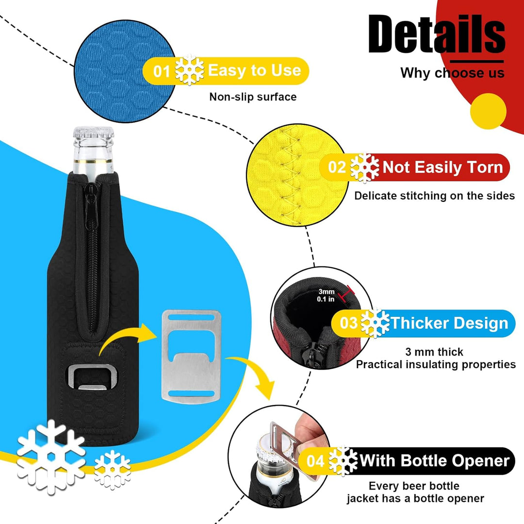 4 Stück 12oz 330ml Bier Flaschenkühler Neopren Manschette Bierkühler Flaschen Kühlmanschette Getränk