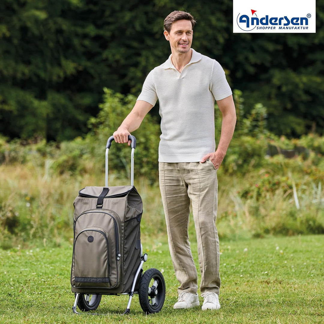 ANDERSEN Einkaufstrolley - Royal Shopper Hydro 3.0 Oliv 62 L Bike, Einkaufsroller, Rucksack, Thermo,