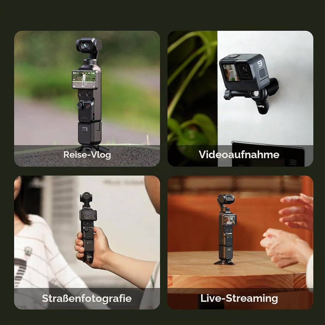 SMALLRIG Mini-Schnellwechsel-Kamerastativ für DJI Osmo Pocket 4/3, Action 6/5 Pro, für GoPro &amp; für I