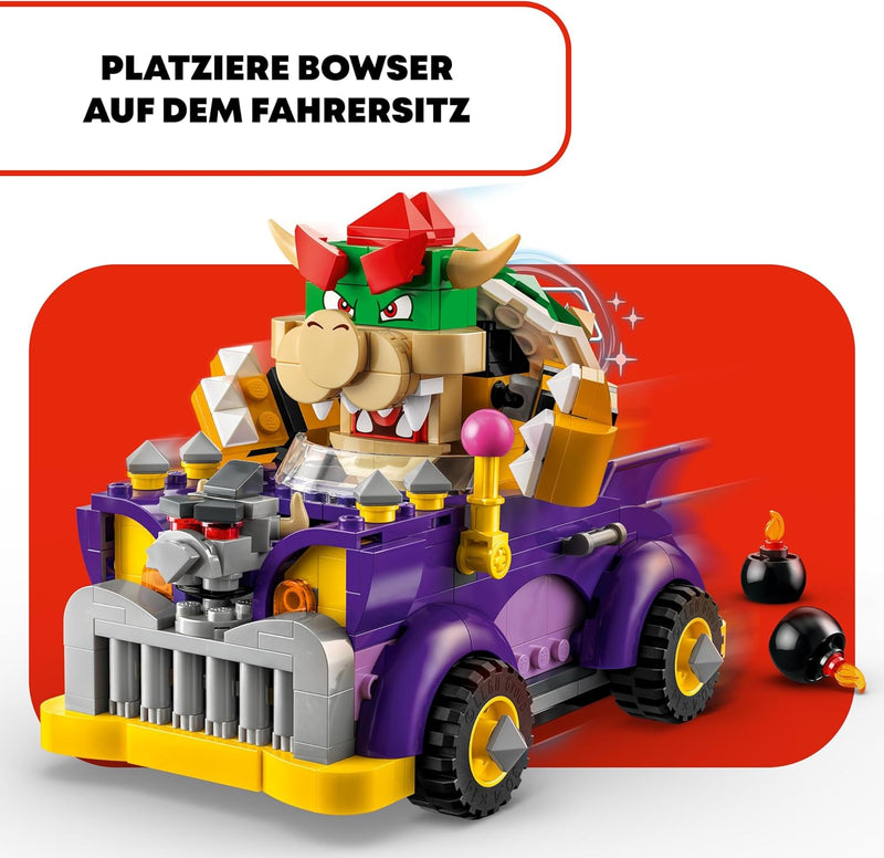 LEGO Super Mario Bowsers Monsterkarre – Erweiterungsset, Auto-Spielzeug mit Bowser-Figur für Jungs u