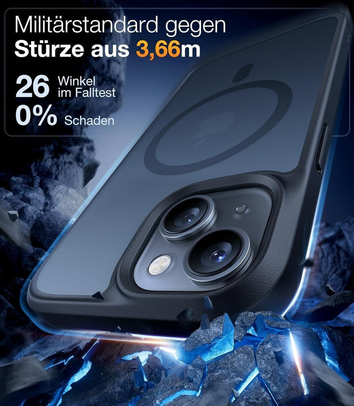 TORRAS Guardian-Mag für iPhone 15 Hülle für MagSafe (Zertifizierte Magnetkraft und Schutzkraft) Matt