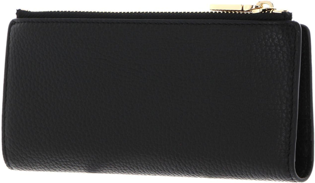 Coccinelle Metallic Soft Wallet Grained Leather Noir