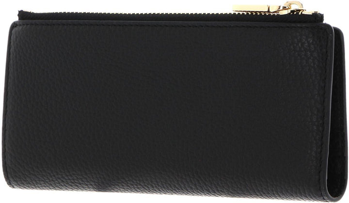 Coccinelle Metallic Soft Wallet Grained Leather Noir