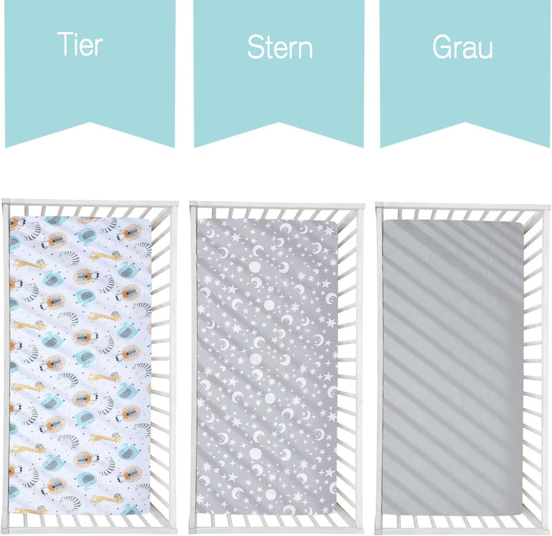 Bimocosy Spannbettlaken Spannbetttücher für Babybetten Kinderbett, atmungsaktives Mikrofaser Matratz