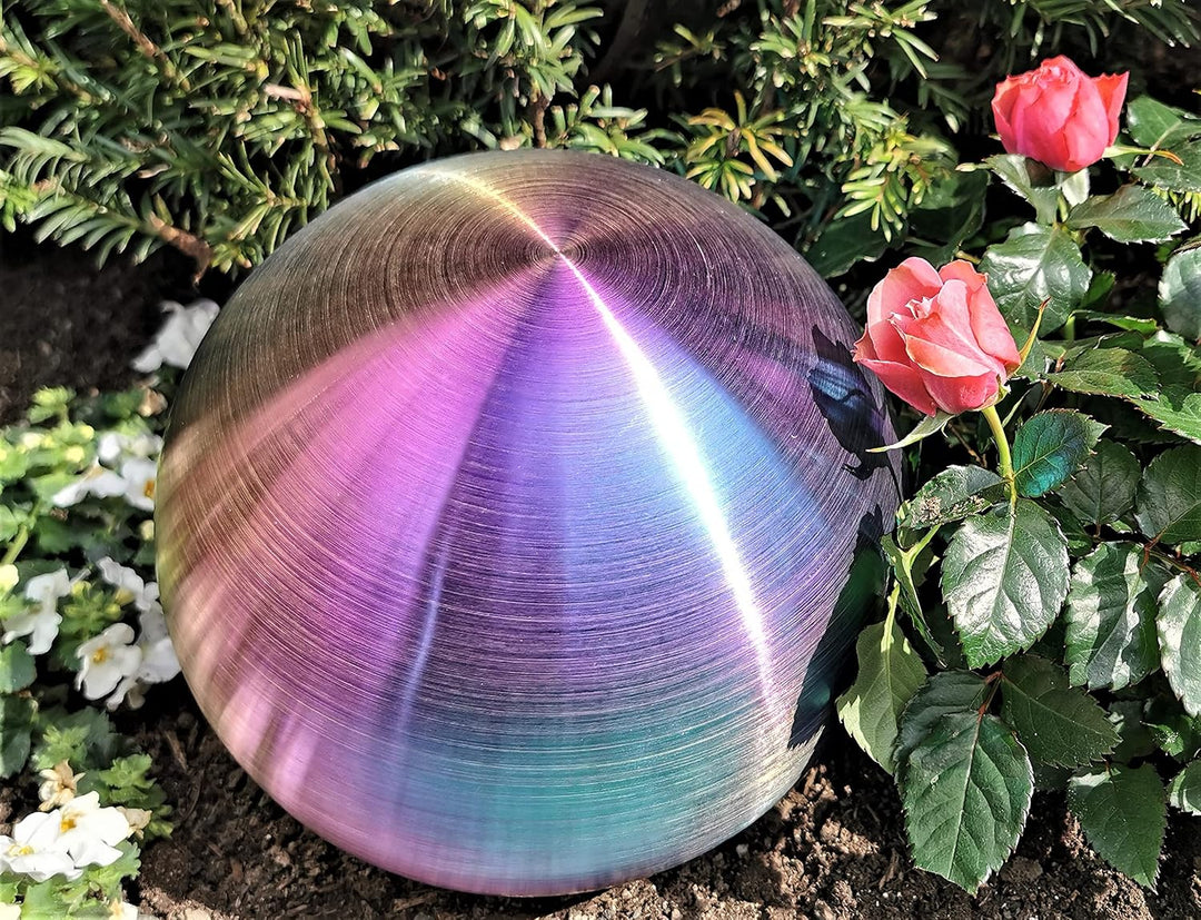 Dekokugel aus Edelstahl 20 cm Edelstahl Rainbow matt gebürstet Dekorationskugel Edelstahlkugel