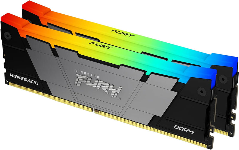 Kingston Fury Renegade RGB 16GB 3200MT/s DDR4 CL16 DIMM (Kit mit 2) Desktop Gaming Speicher - KF432C