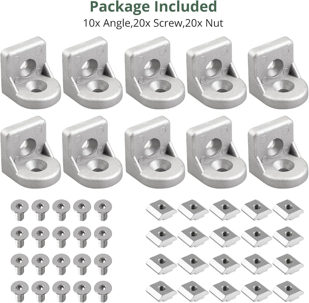 10x EYPINS Lenkwinkel Befestigungsmaterial Winkel, Aluprofil 30x30 Nut 8 Winkelverbinder Eckwinkel E