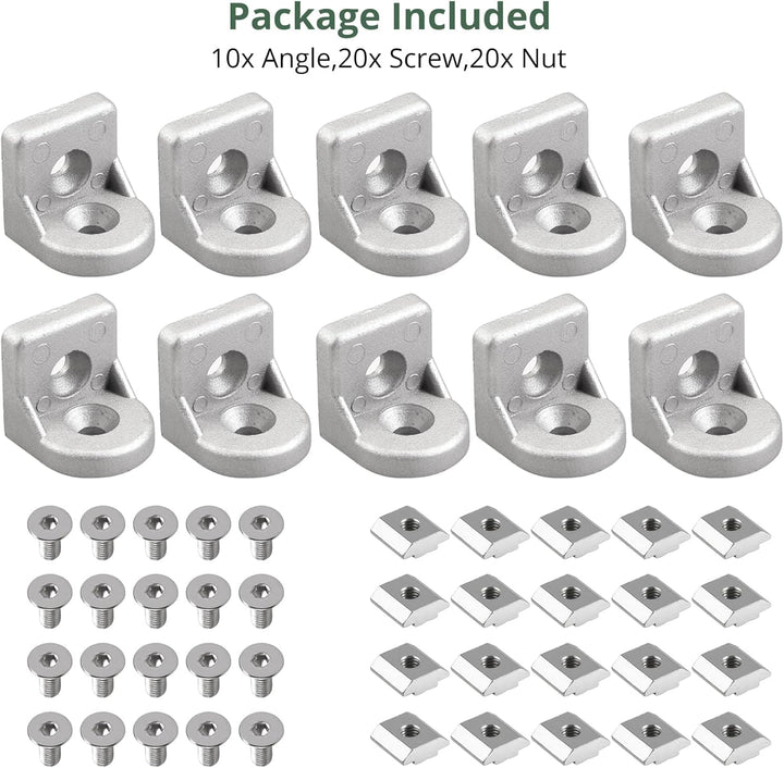 10x EYPINS Lenkwinkel Befestigungsmaterial Winkel, Aluprofil 30x30 Nut 8 Winkelverbinder Eckwinkel E
