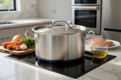 XXXL Edelstahl Kochtopf 60L/45L/32L Induktion Ø50cm/45cm/32cm Gastro & Grossküche Cheffinger (Durchm