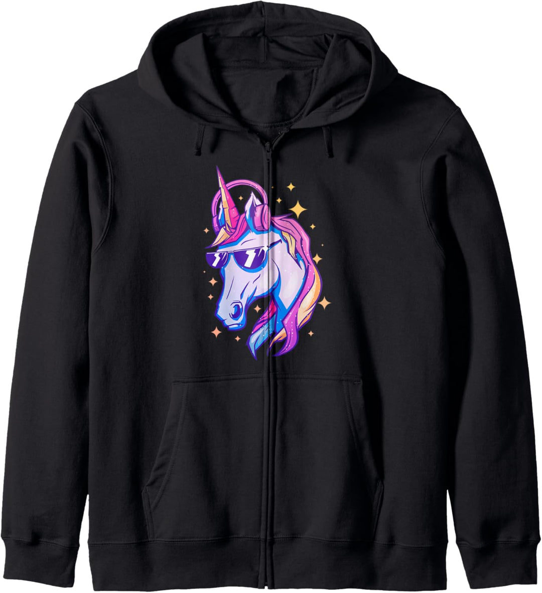 Unicorn Rad Cool Kopfhörer Sonnenbrille Magical Mythical Kapuzenjacke