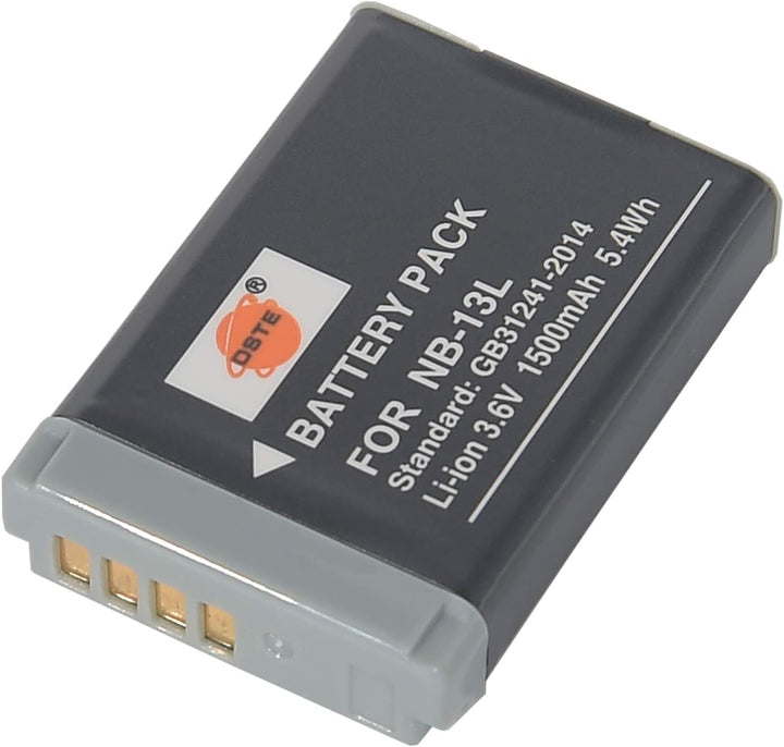 DSTE 2X NB-13L Ersatz Batterie + Dual USB-Ladegerät mit LCD-Display Kompatibel mit Canon PowerShot S