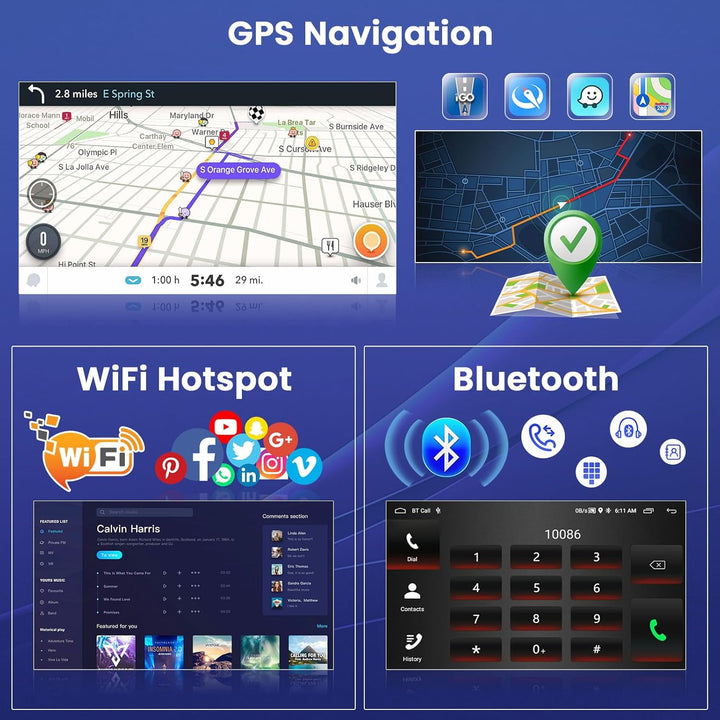 Hikity 1+32GB Autoradio Navi Für VW Passat Golf MK5 MK6 Caddy Polo T-Ouran Seat,7 Zoll Touchscreen A