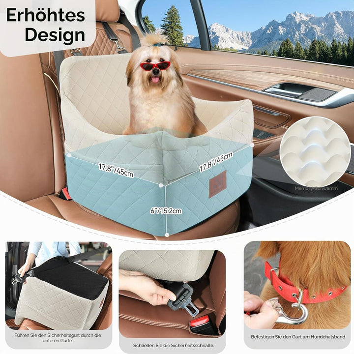 Hunde-Autositz für kleine/mittlere Hunde, Hundeautositz mit Dicker Polsterung unter 15,9 kg, Abnehmb