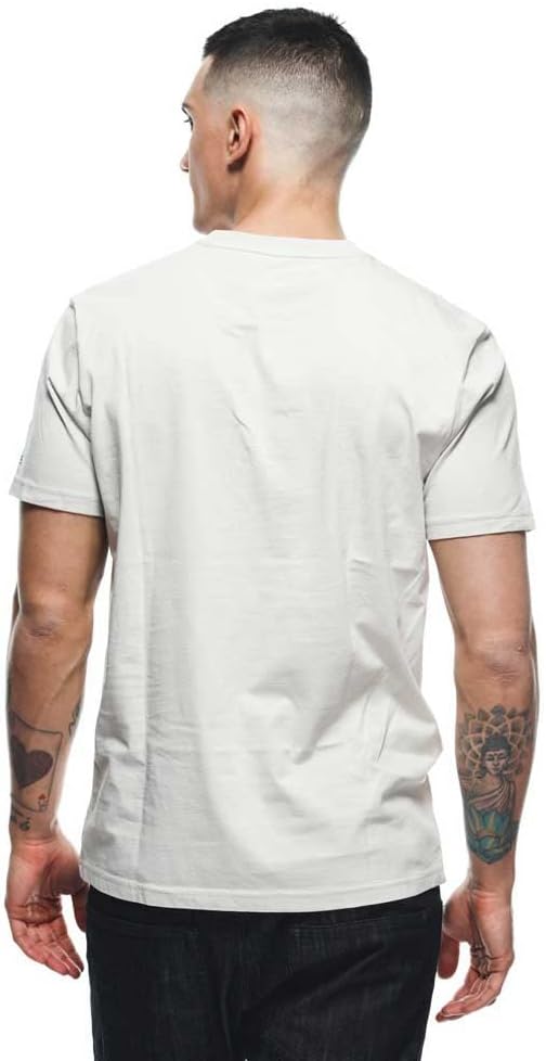 Dainese Herren T-Shirt Stripes T-Shirt Kurzarm 100% Baumwolle XXL Hellgrau/Directoire-Blue, XXL Hell