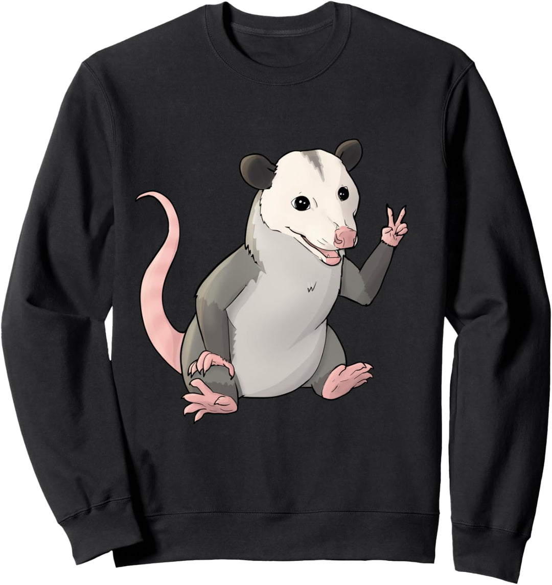 Glückliches sitzendes Opossum Sweatshirt